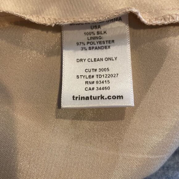 Trina Turk Silk Dress 8 Halter Top Sundress Back Zipper Closure Pleated - Picture 9 of 10